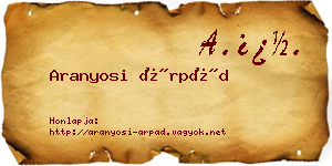 Aranyosi Árpád névjegykártya