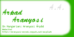 arpad aranyosi business card